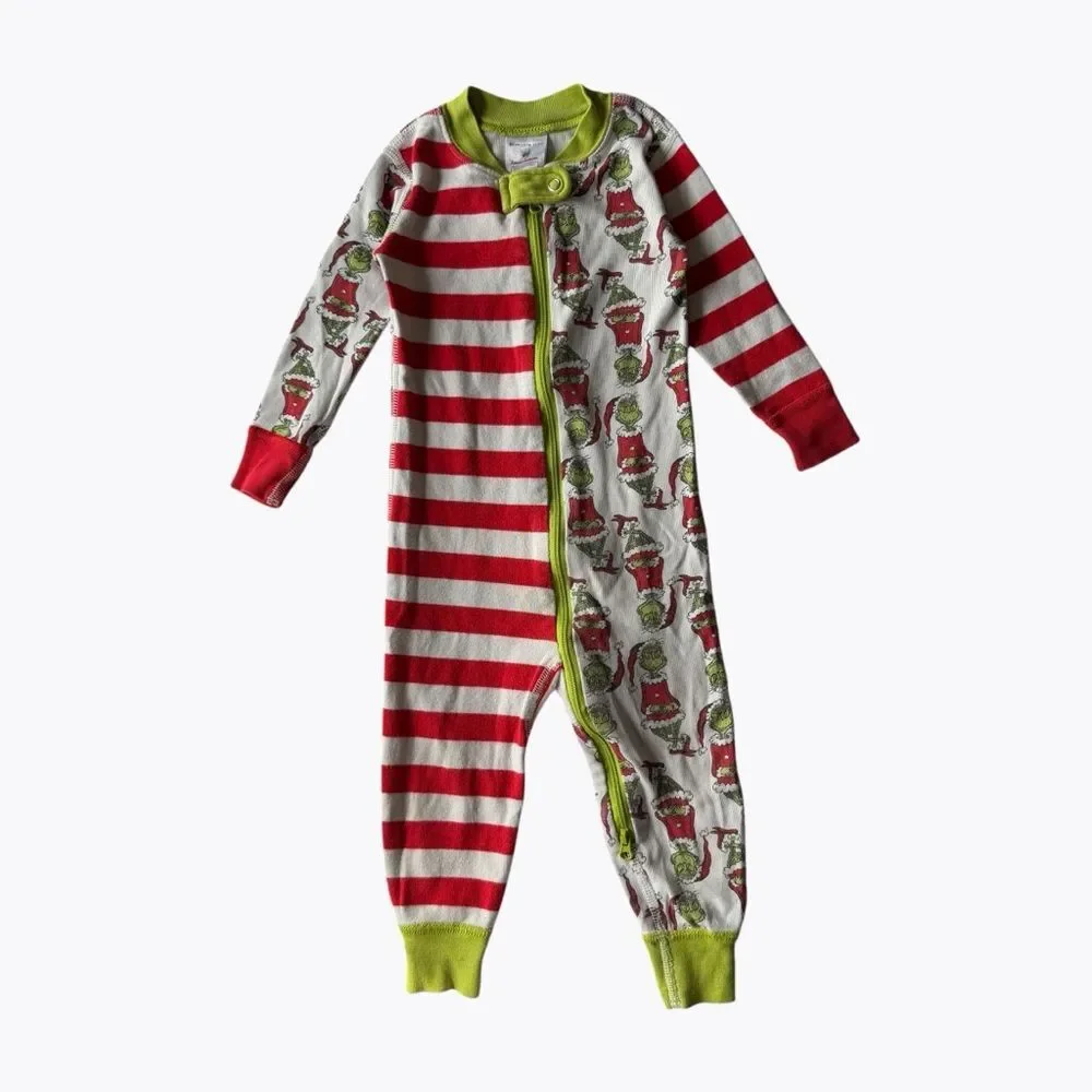 Hanna Andersson Dr. Seuss Grinch 2-Way Zip Sleeper 18-24M Organic Cotton